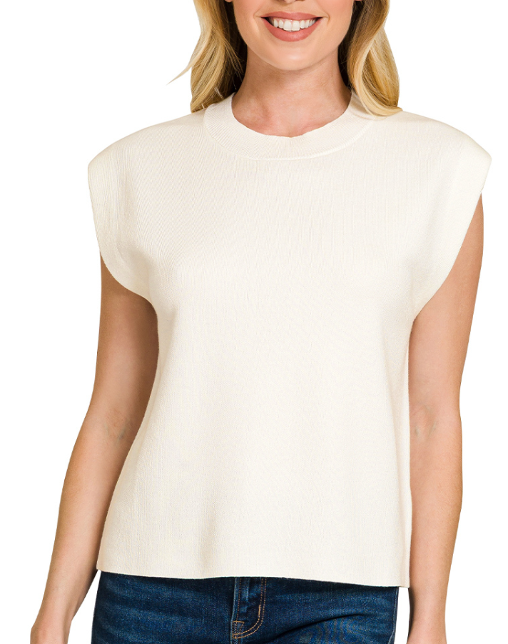 Ivory Viscose Sweater Vest