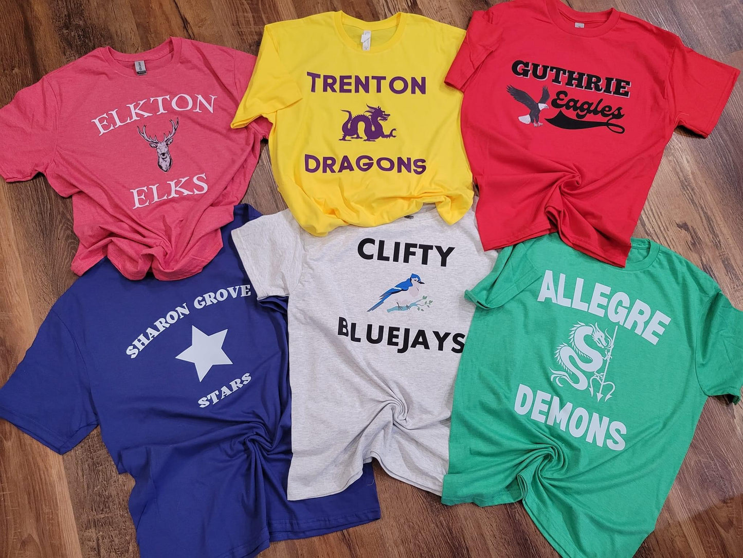 Retro school spirit shirts