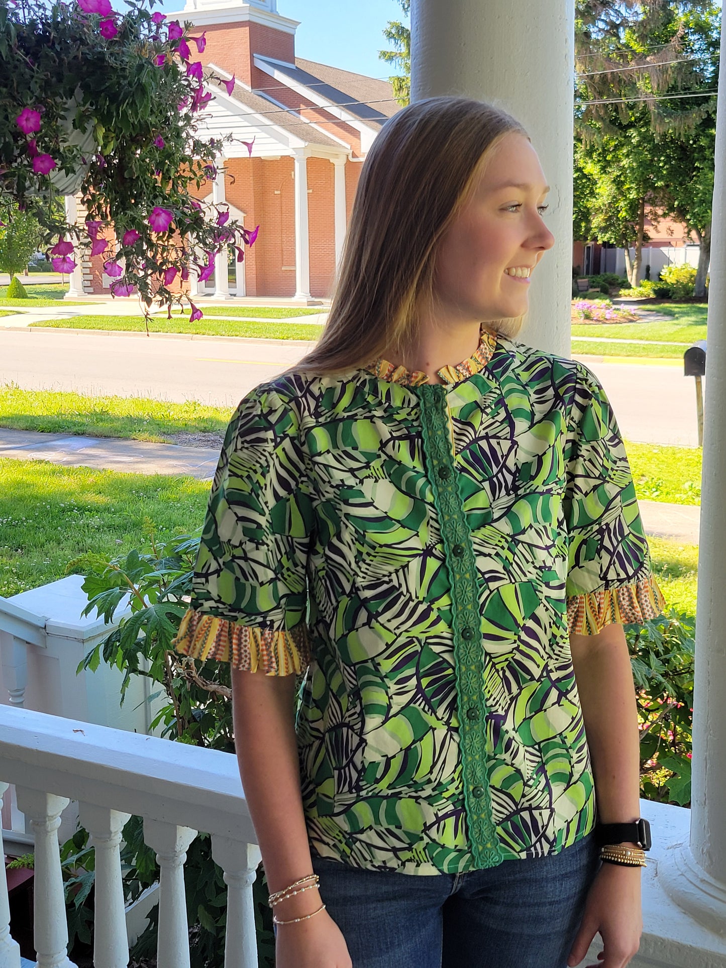 Voy Ruffle Sleeve Blouse