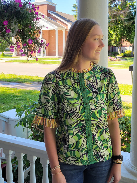 Voy Ruffle Sleeve Blouse