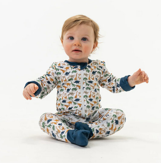 Baby In Cotton Onesie with Dinos