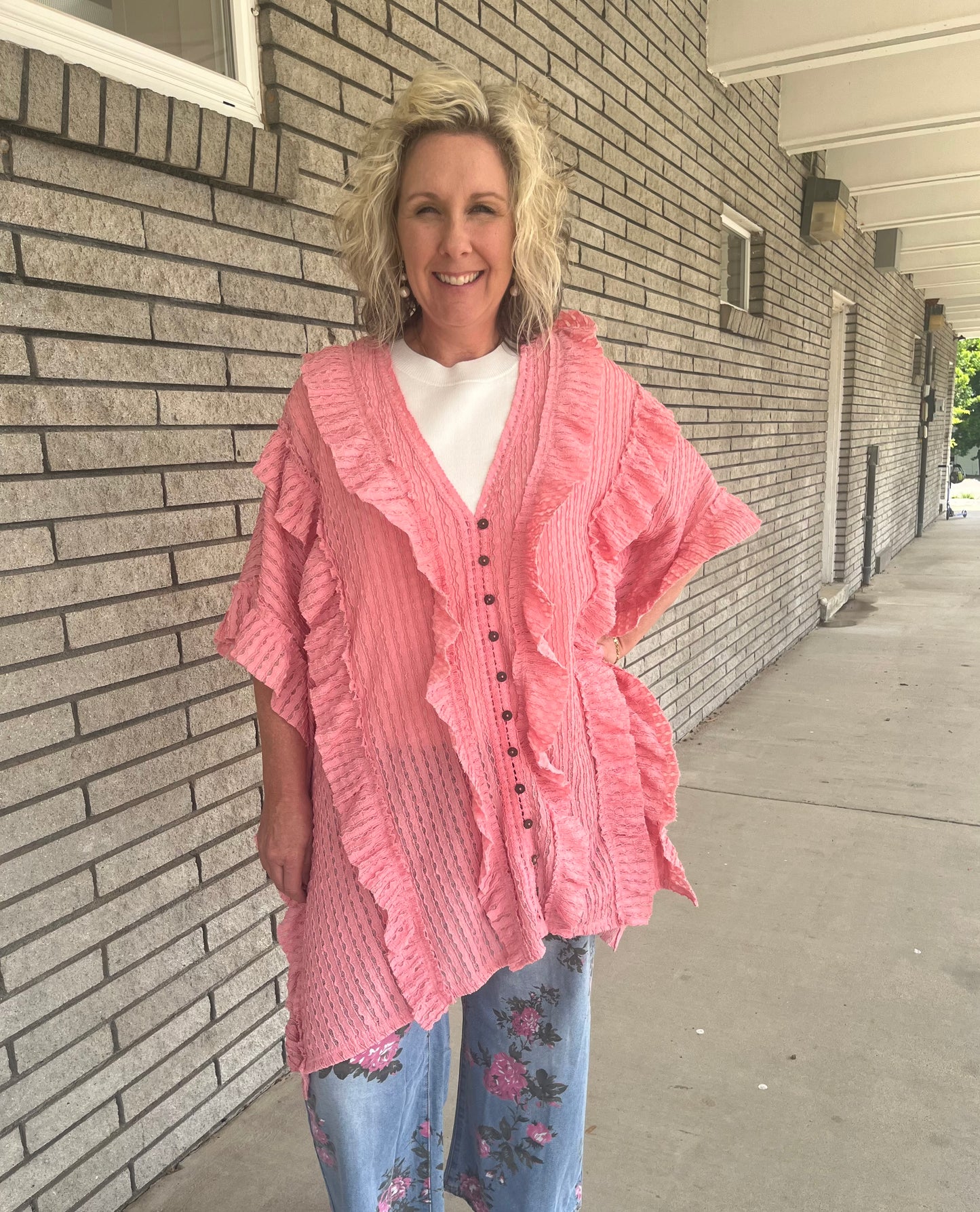 Pink Ruffle Top by Blue Velvet