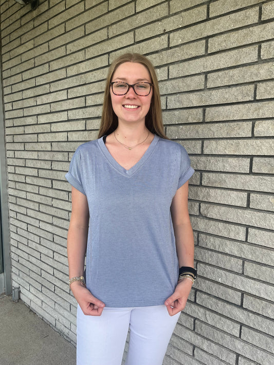 Blue Short Sleeve Top by Staccato