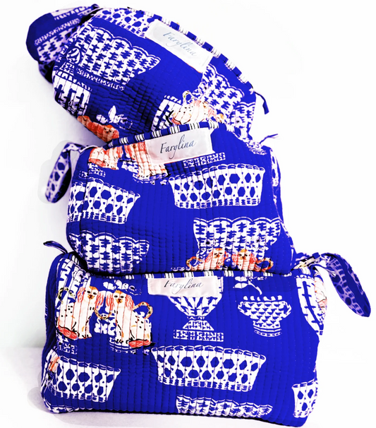Farylina Blue Dog Toiletry Bags