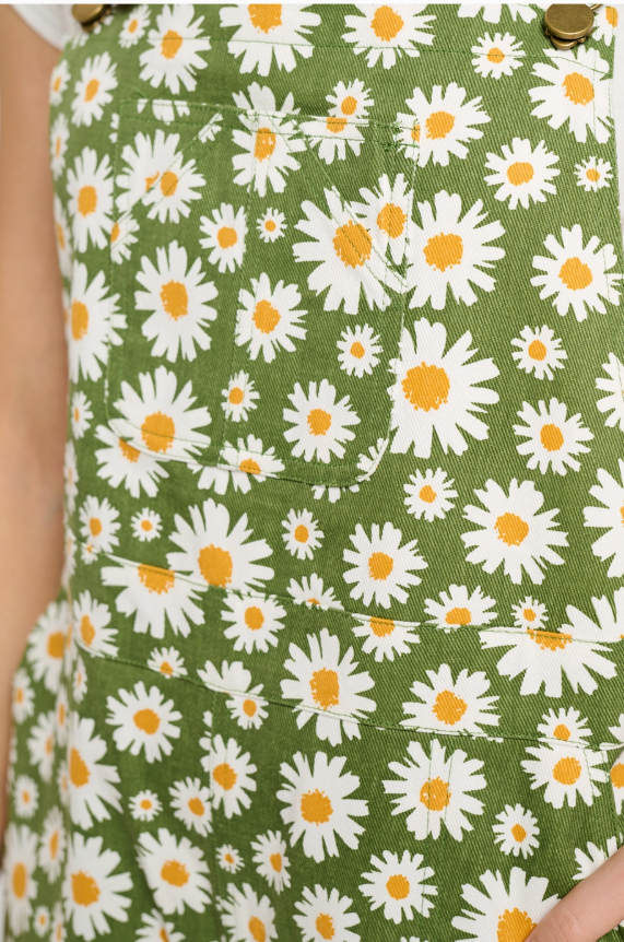 Blooming Daisy Print Overalls