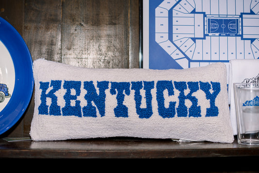 Lumbar Style Hook Pillow in Blue and White